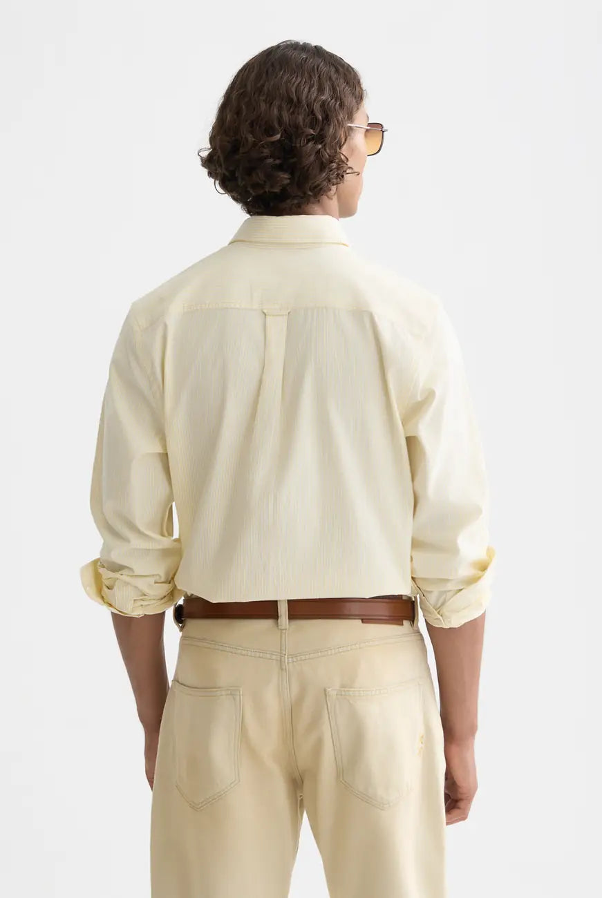Seasonal Core Striped Oxford Regular-fit Shirt back view showing fit and finish by Scotch & Soda