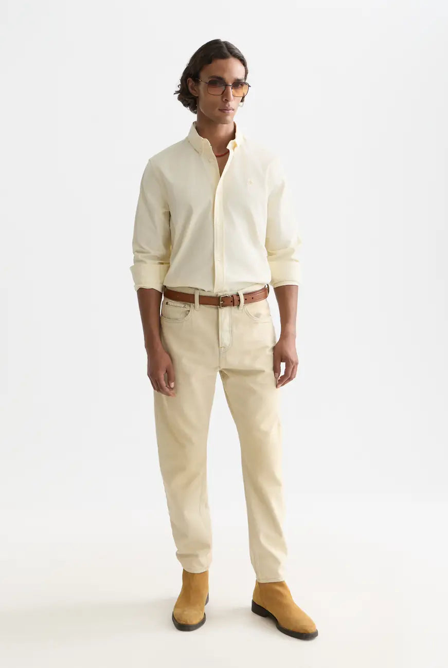 Seasonal Core Striped Oxford Regular-fit Shirt front view showing fit and finish by Scotch & Soda