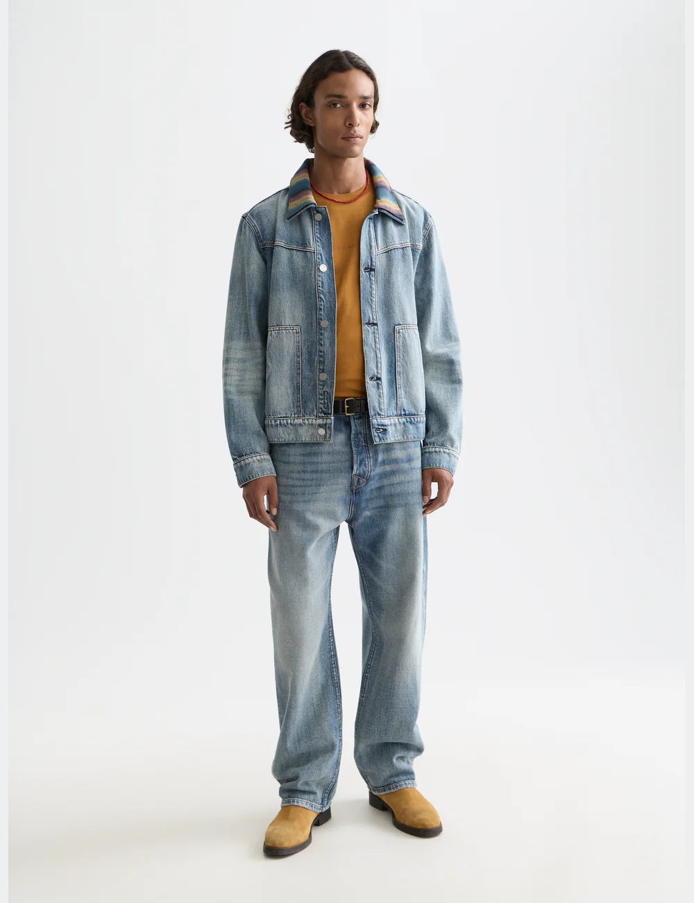 Washed Denim Ranch Jacket full model shot showing overall fit and styling by Scotch & Soda