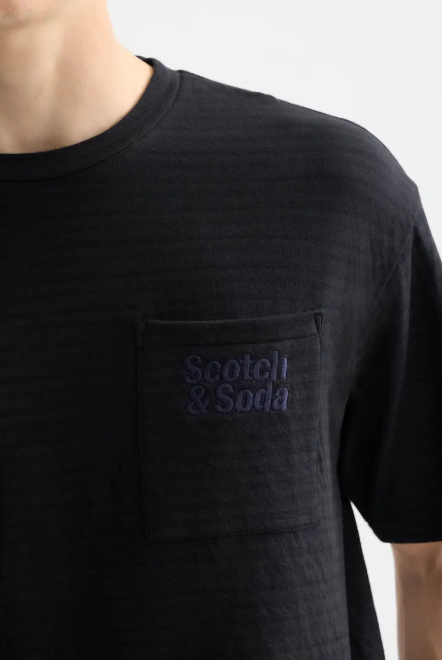 Double Face Jersey Tee flat lay back view by Scotch & Soda