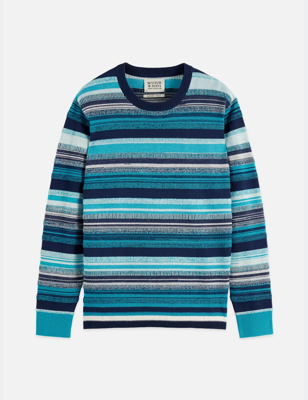 Striped Regular-fit Pullover flat lay showing product details by Scotch & Soda