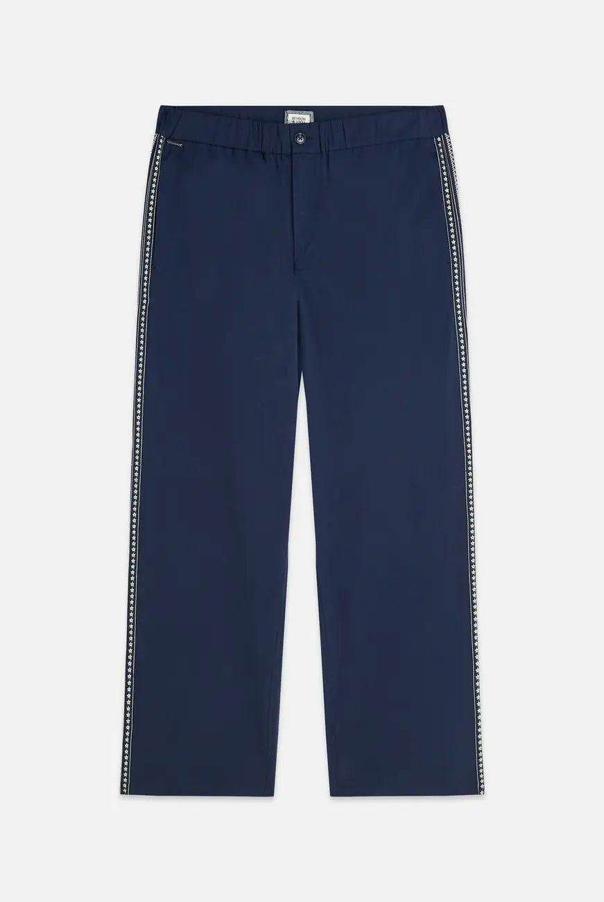 Otis Embroidered Cottontencel Relaxed Straightfit Jogger front view showing fit and finish by Scotch & Soda