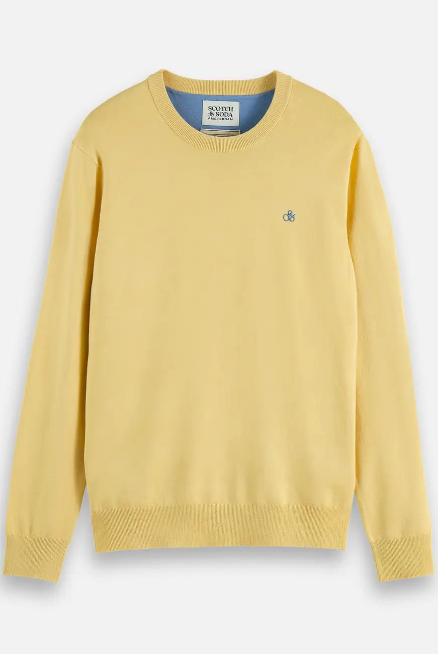 Seasonal Core Ecovero Regular Fit Pullover front view showing fit and finish by Scotch & Soda