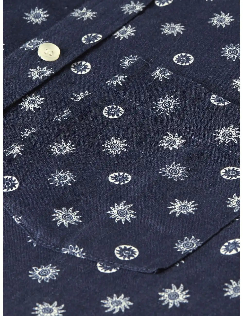 Navy blue shirt with white floral pattern by Scotch & Soda