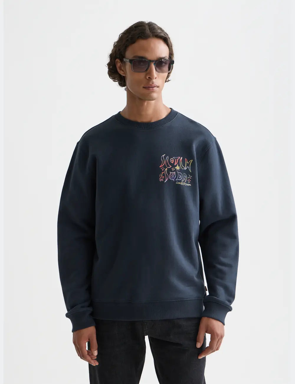 Front And Back Artwork Regular-fit Sweat-shirt front view showing fit and finish by Scotch & Soda