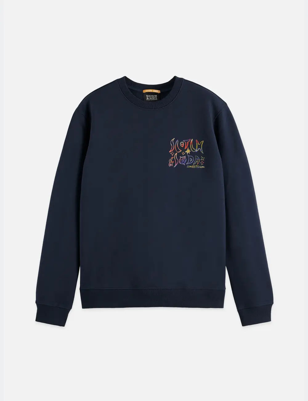 Front And Back Artwork Regular-fit Sweat-shirt front view showing fit and finish by Scotch & Soda