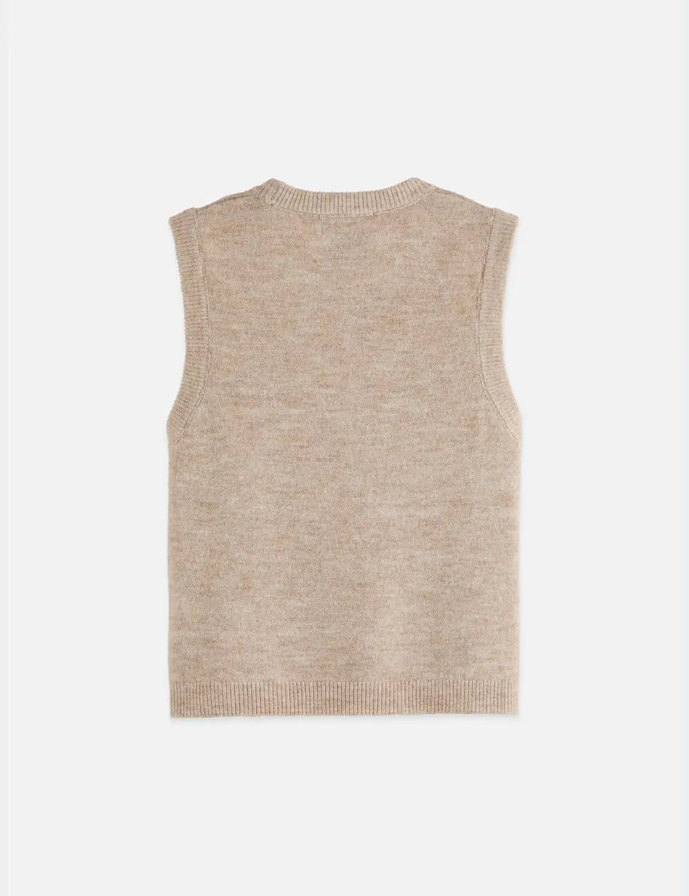 Embroidered Crew Neck Knitted Tank flat lay showing product details by Scotch & Soda