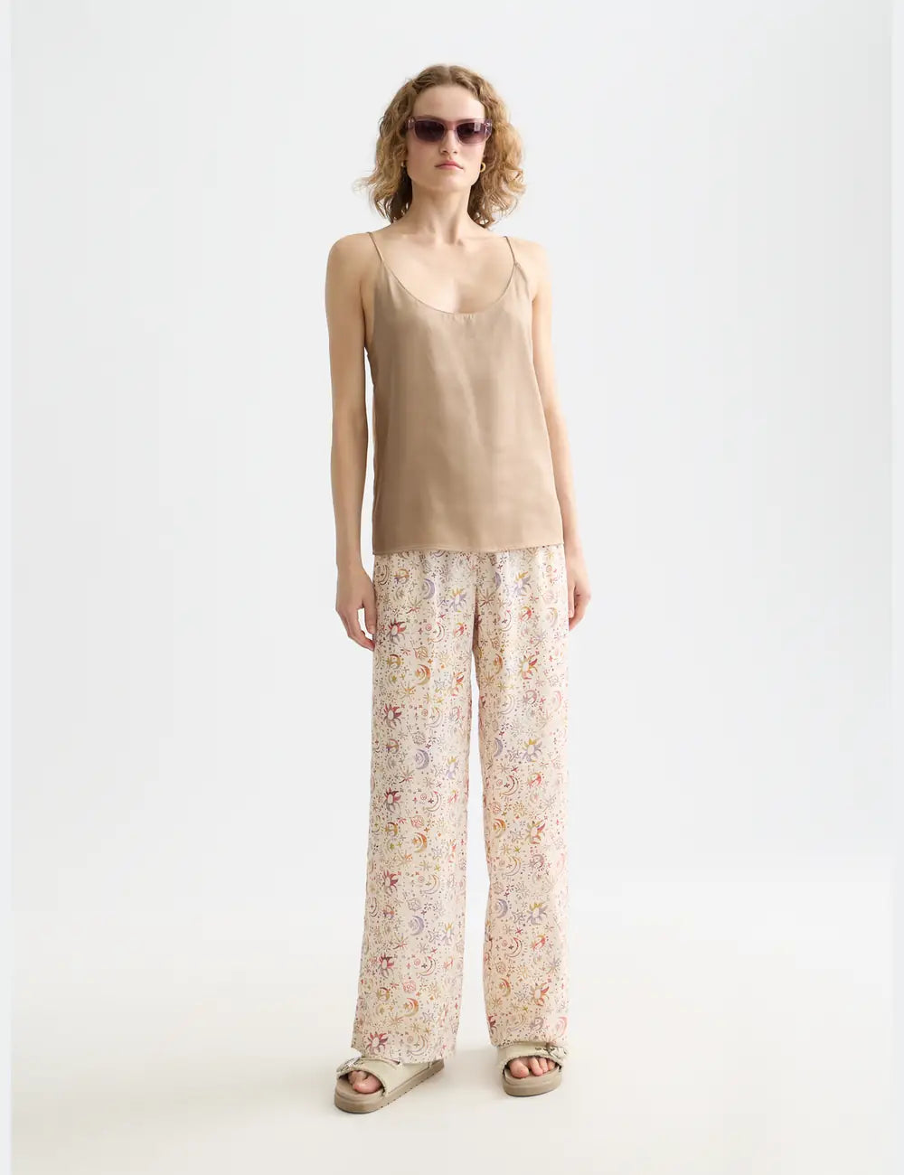 Singlet Woven Front Jersey Back Tank full model shot showing overall fit and styling by Scotch & Soda