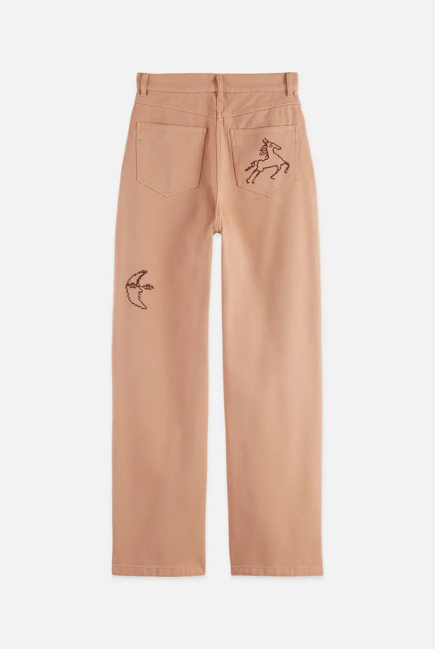 The Ripple - High Rise Straight Leg Pants flat lay showing product details by Scotch & Soda