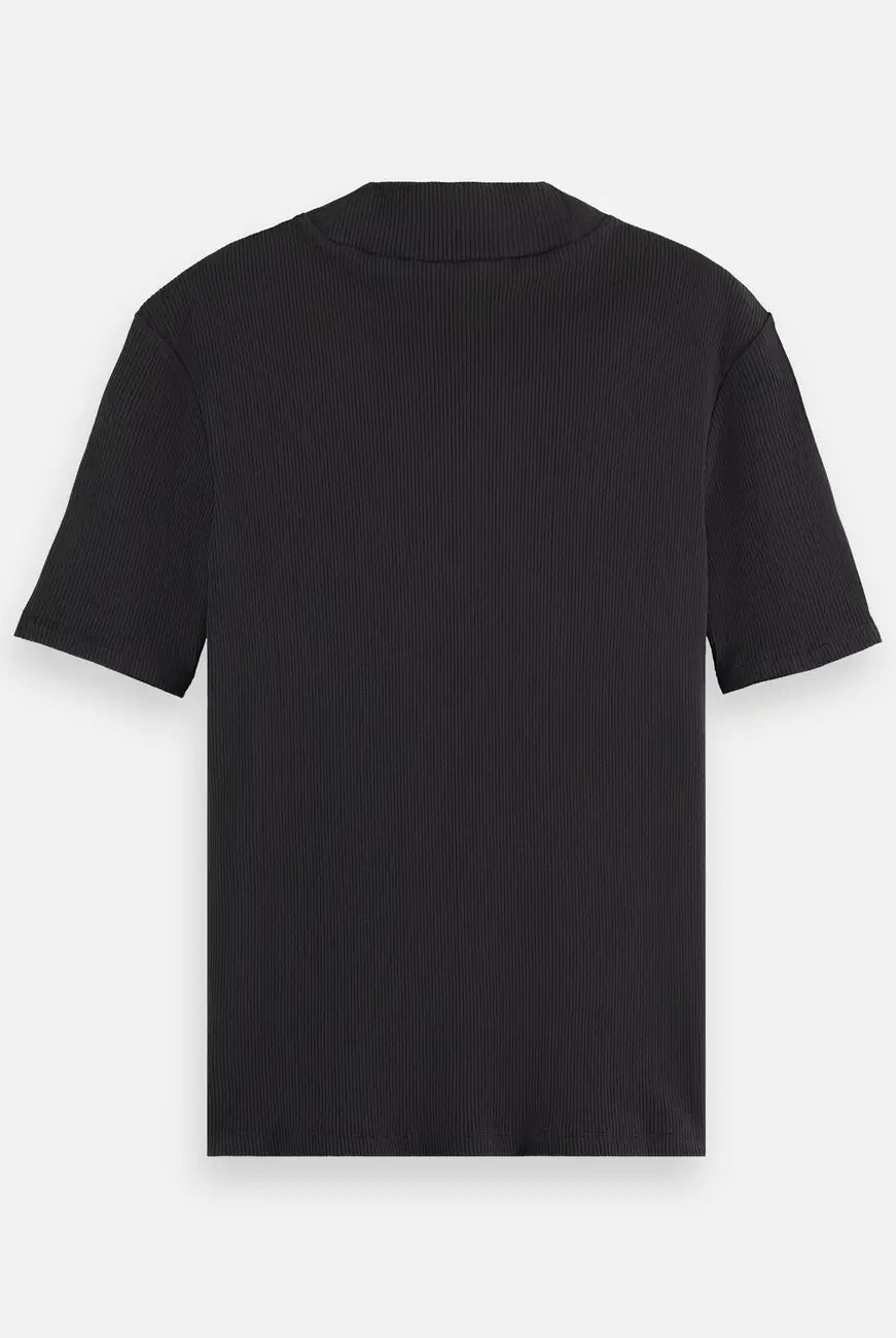 Core Mock Neck Tee flat lay back view by Scotch & Soda
