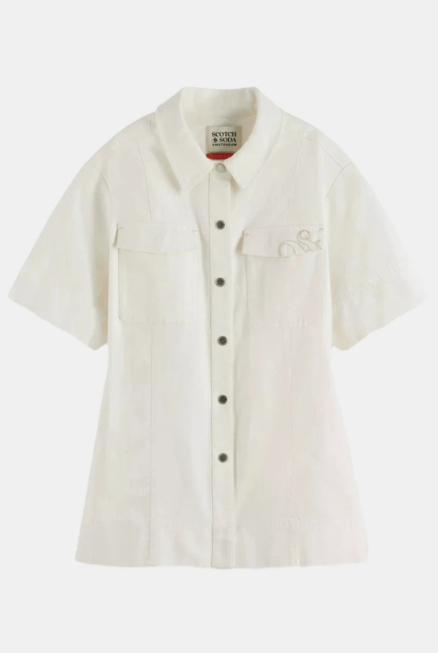patch-pocket-short-sleeve-shirt back view by Scotch & Soda