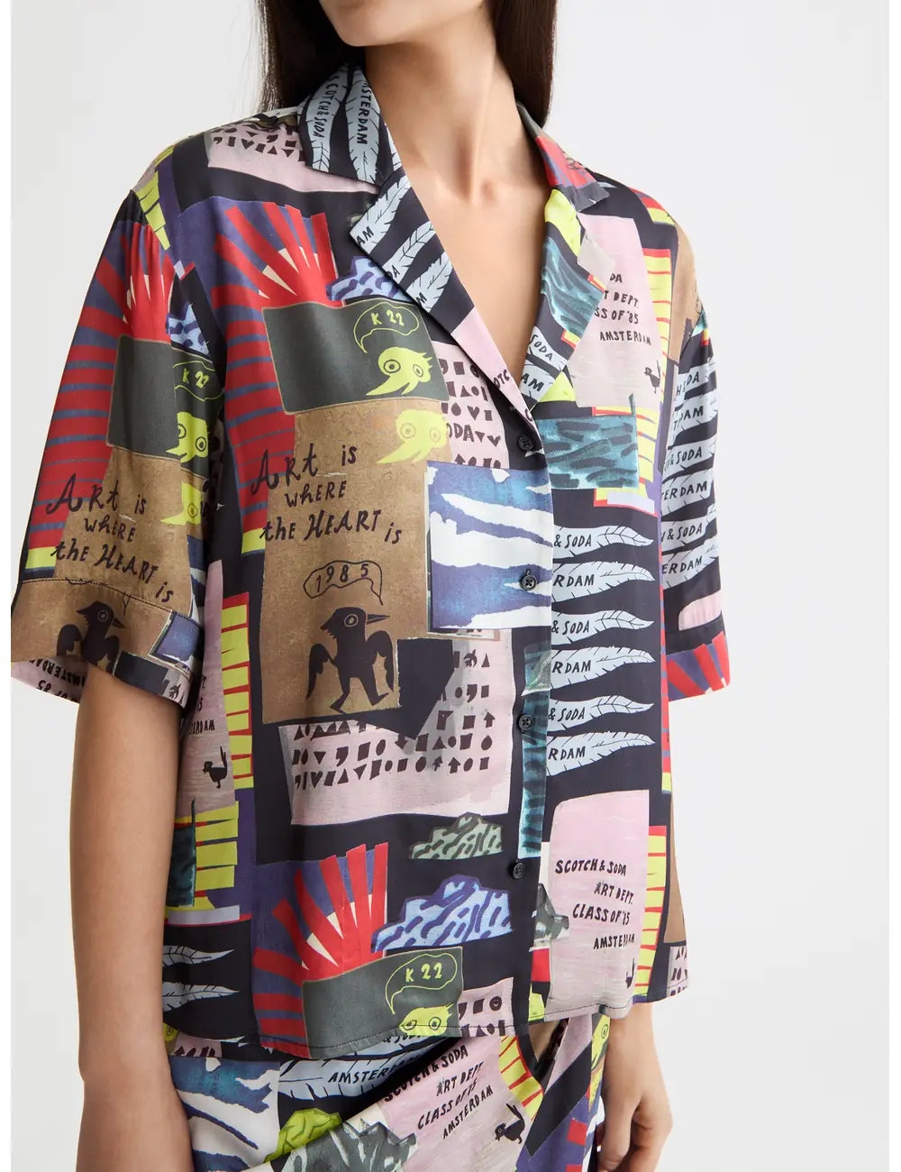 Fluid Collage Shirt flat lay back view by Scotch & Soda