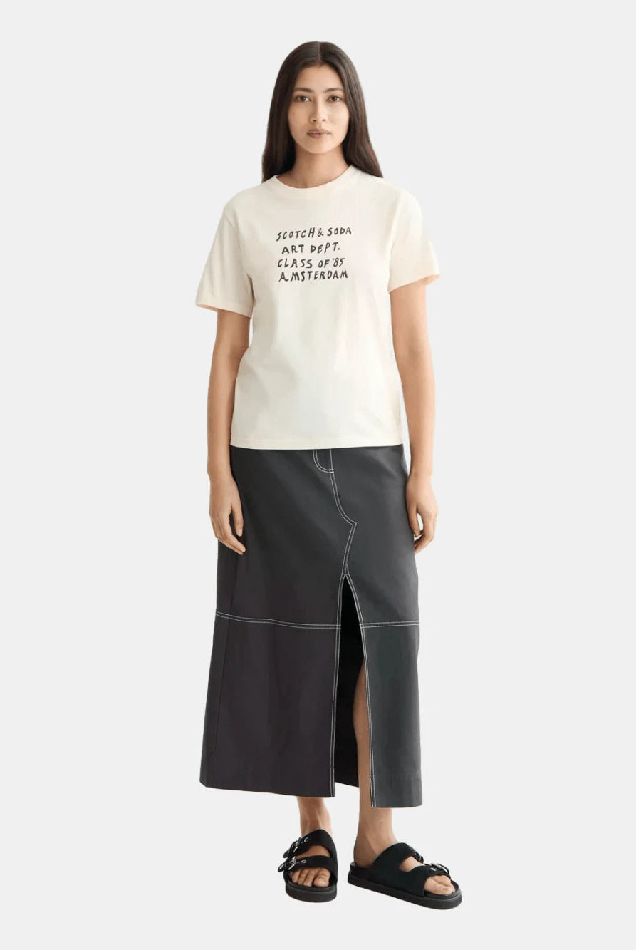 Regular Fit T-Shirt With Chest Artwork - Scotch & Soda