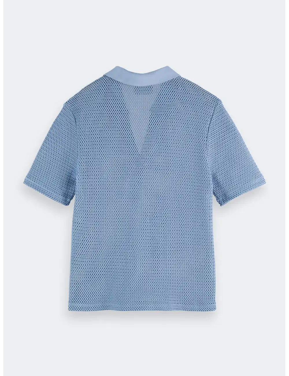 Crochet Polo Shirt flat lay back view by Scotch & Soda