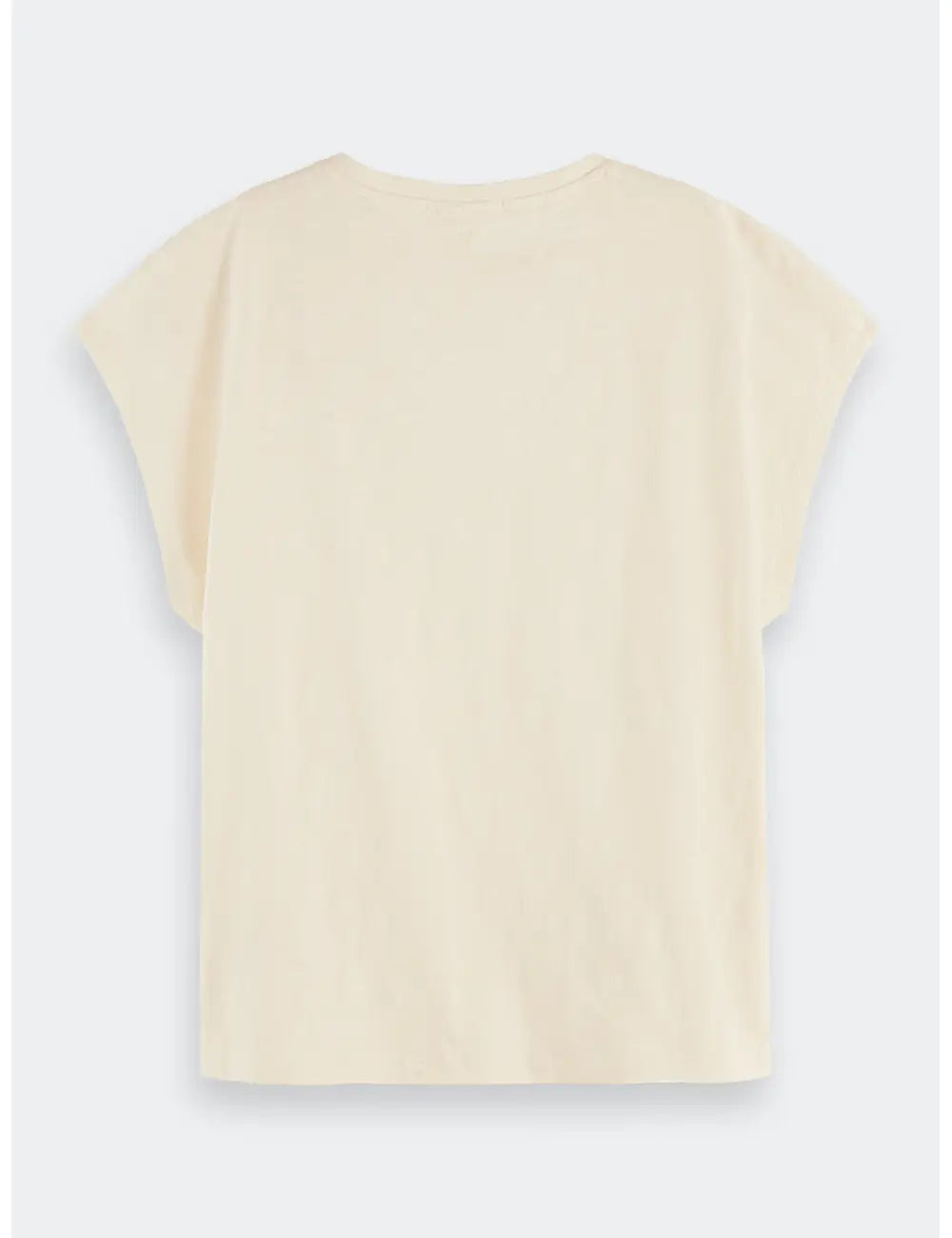 Embroidered V Neck Tee flat lay back view by Scotch & Soda