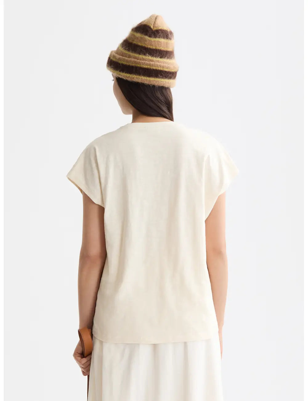 Embroidered V Neck Tee detail shot showing fabric and craftsmanship by Scotch & Soda