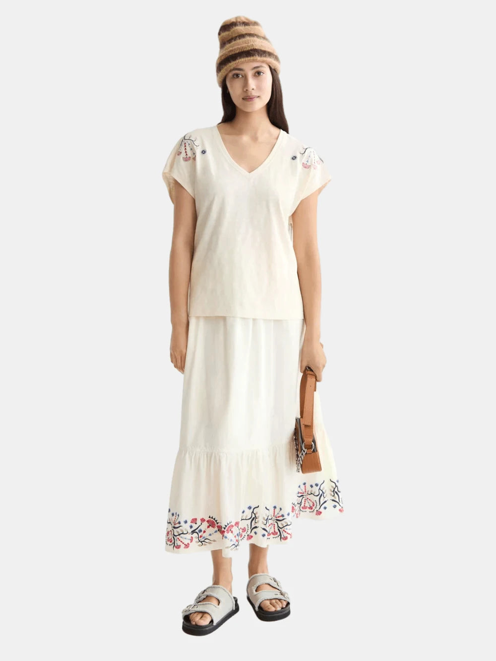 Embroidered V-Neck T-Shirt - Scotch & Soda