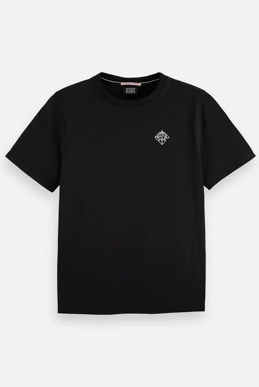 Core Chest Artwork Regular T-shirt flat lay showing product details by Scotch & Soda