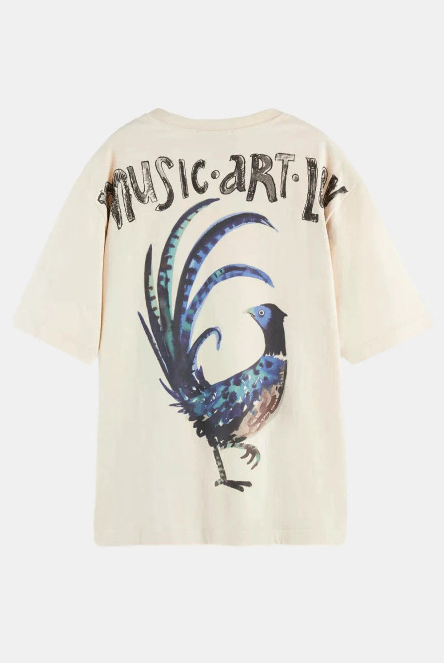 washed-artwork-loose-fit-t-shirt back view by Scotch & Soda