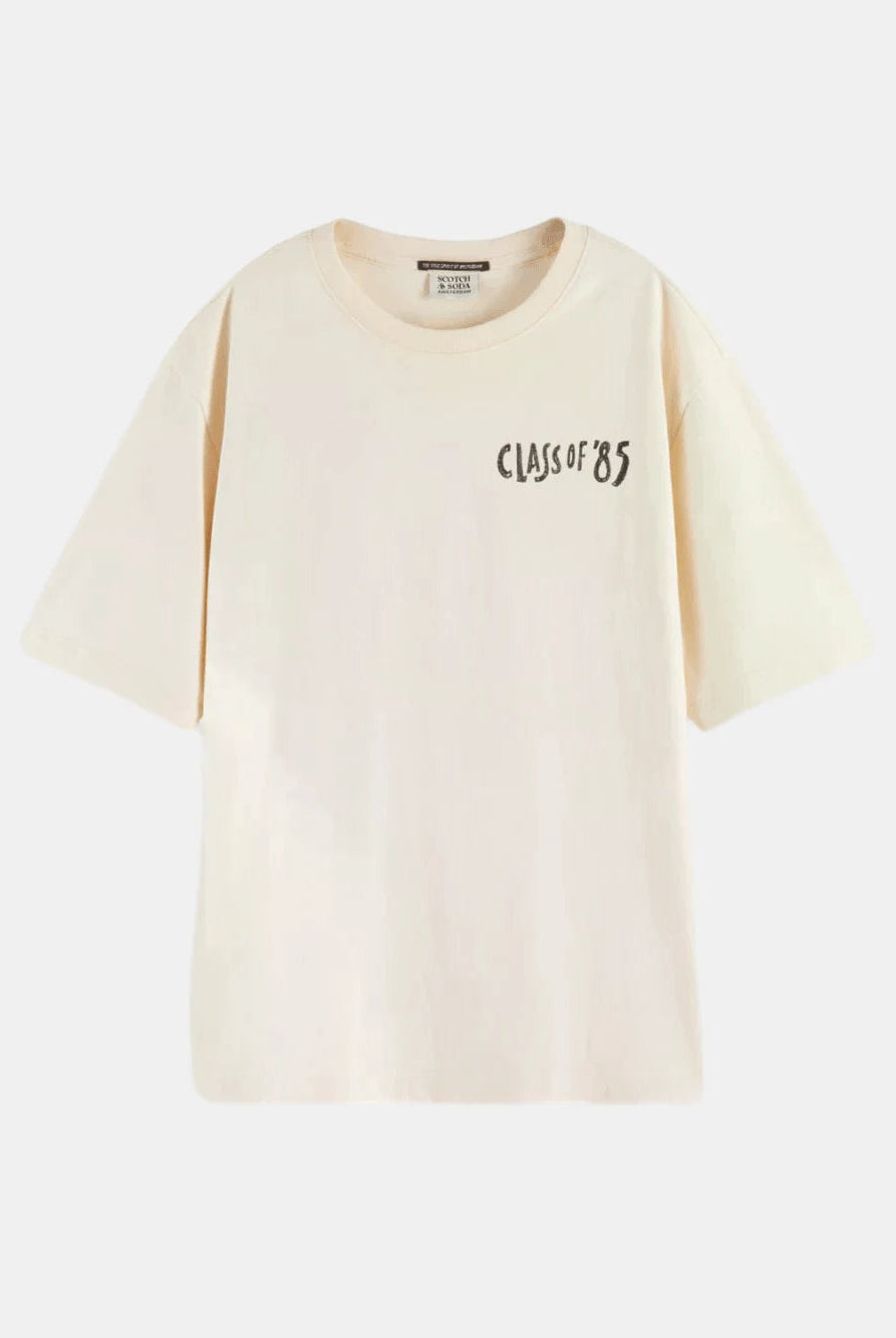 washed-artwork-loose-fit-t-shirt front view by Scotch & Soda