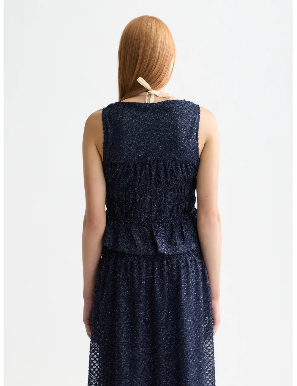 Smocked Tank Peacoat detail shot showing fabric and craftsmanship by Scotch & Soda