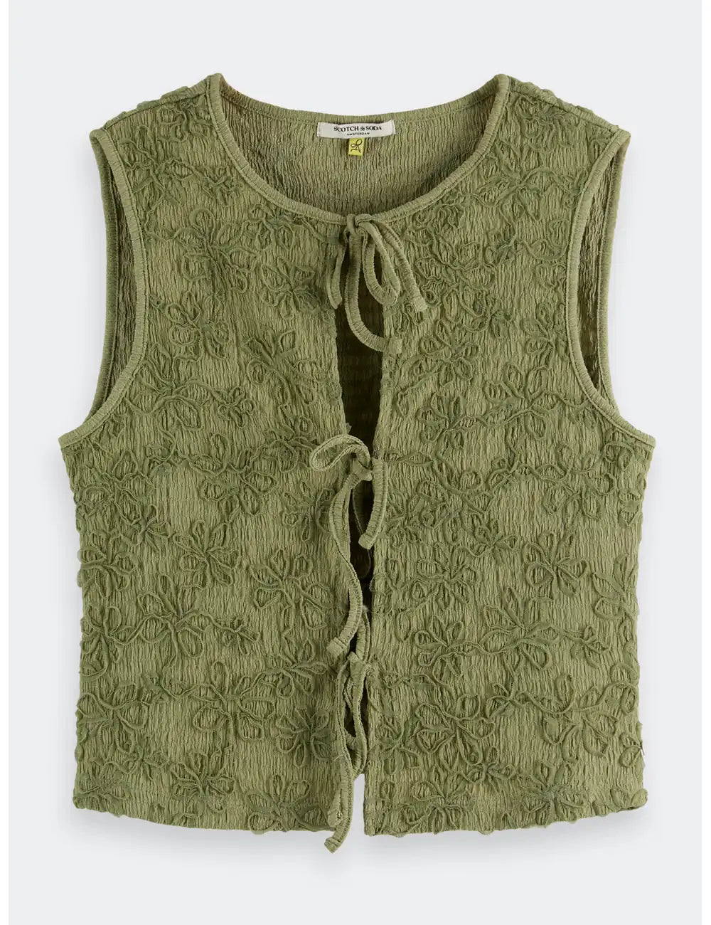 Bow Closure Tank flat lay front view by Scotch & Soda