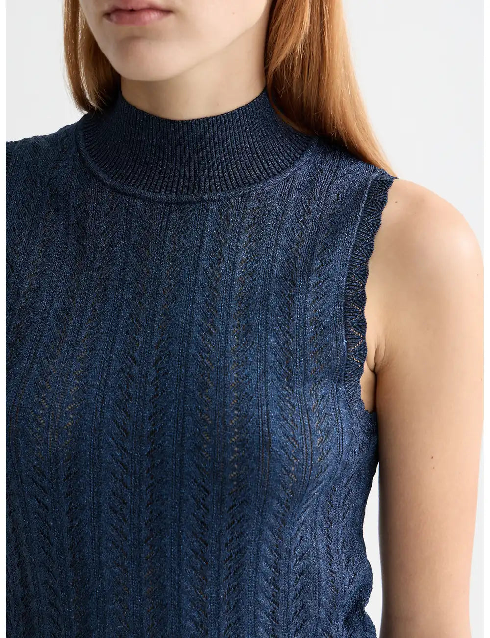 Metallic Knitted Tank flat lay back view by Scotch & Soda