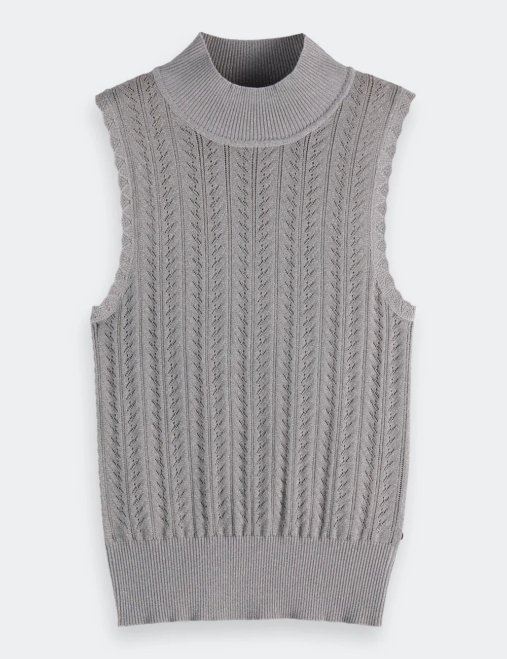Metallic Knitted Tank flat lay front view by Scotch & Soda