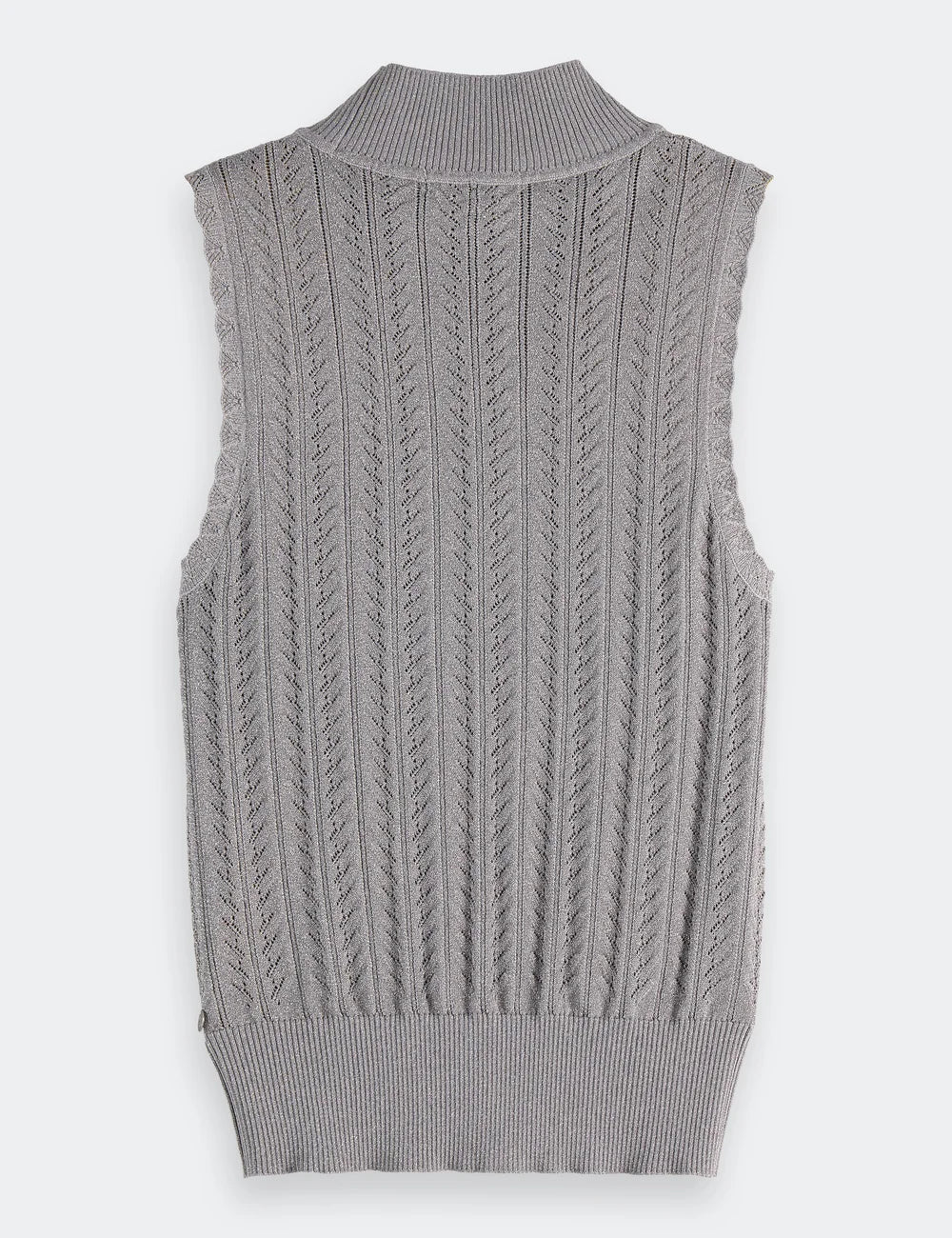 Metallic Knitted Tank flat lay back view by Scotch & Soda