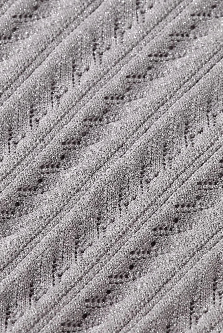 metallic-pointelle-knitted-tank detail shot by Scotch & Soda