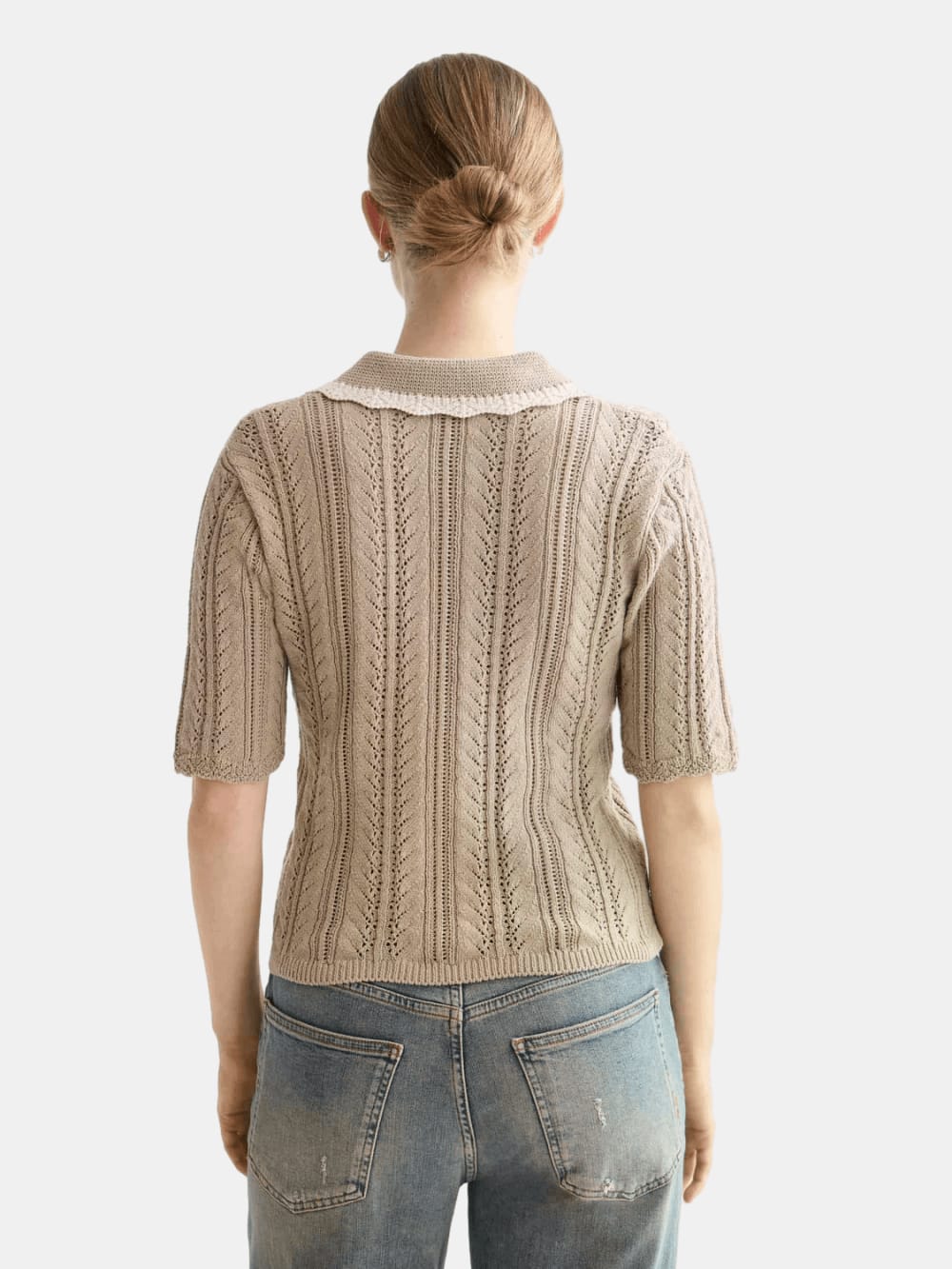 pointelle-collared-knitted-polo-1 detail shot by Scotch & Soda