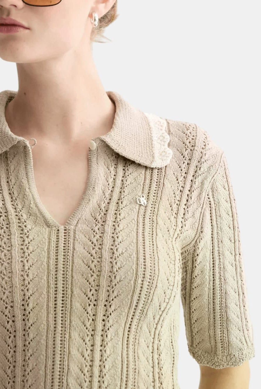 pointelle-collared-knitted-polo-1 detail shot by Scotch & Soda