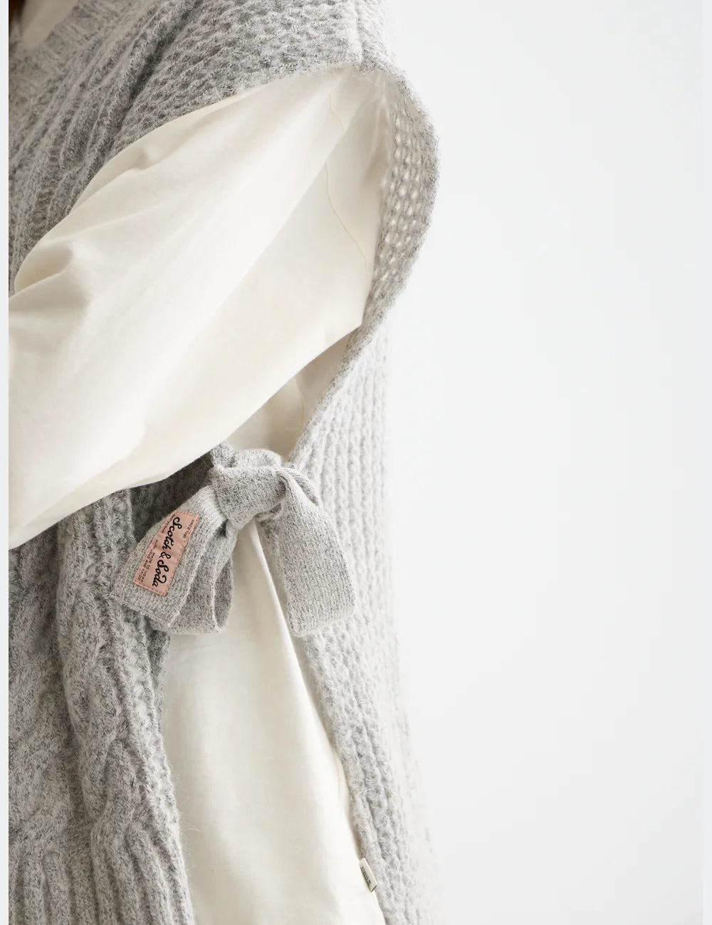 Cable Stitch Spencer detail view by Scotch & Soda