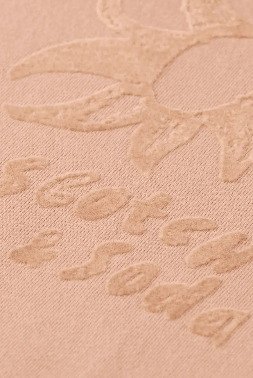 Regular Fit T-shirt With Flock Print detail shot of fabric and craftsmanship by Scotch & Soda