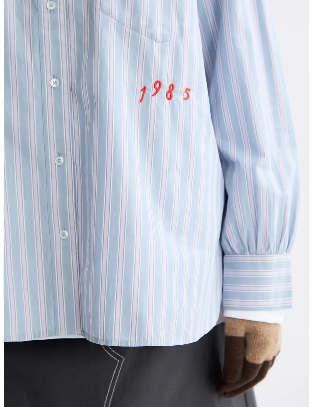 Embroidered Shirt Ocean detail shot showing fabric and craftsmanship by Scotch & Soda