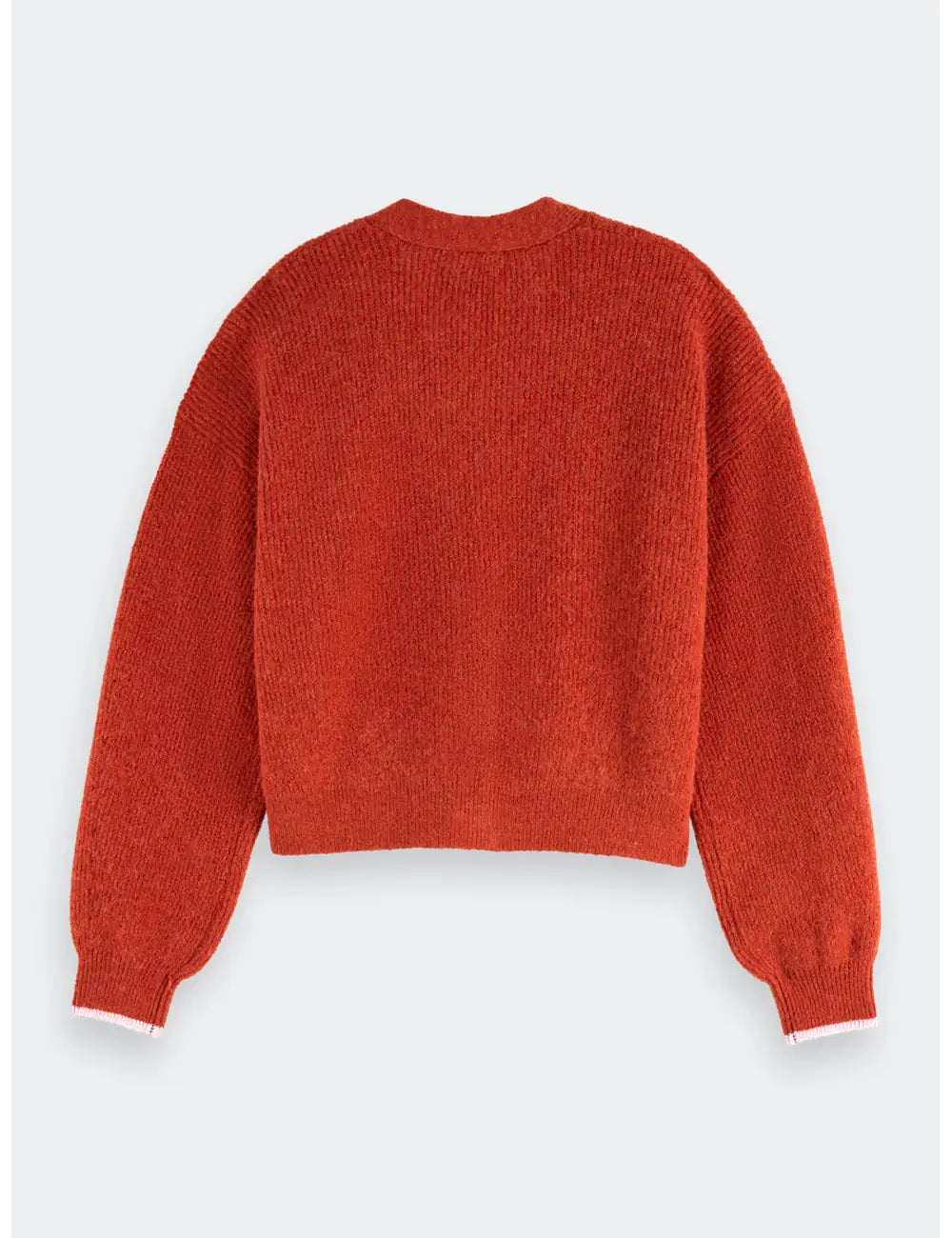 Fuzzy Relaxed Cardigan flat lay back view by Scotch & Soda