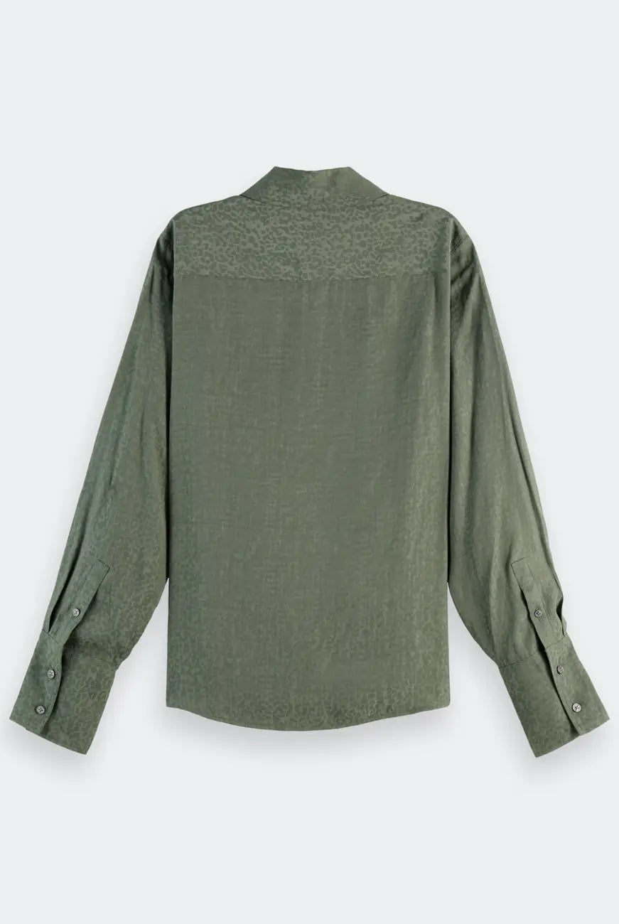 Jacquard Shirt Thyme flat lay back view by Scotch & Soda