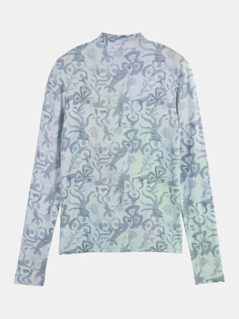 all-over-printed-mock-neck-long-sleeve-t-shirt back view by Scotch & Soda