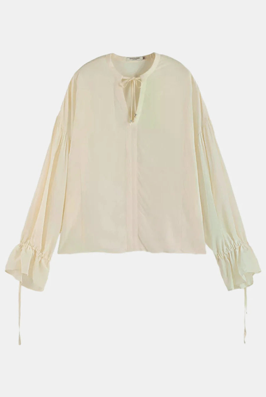 easy-top-with-draw-string-cuffs front view by Scotch & Soda