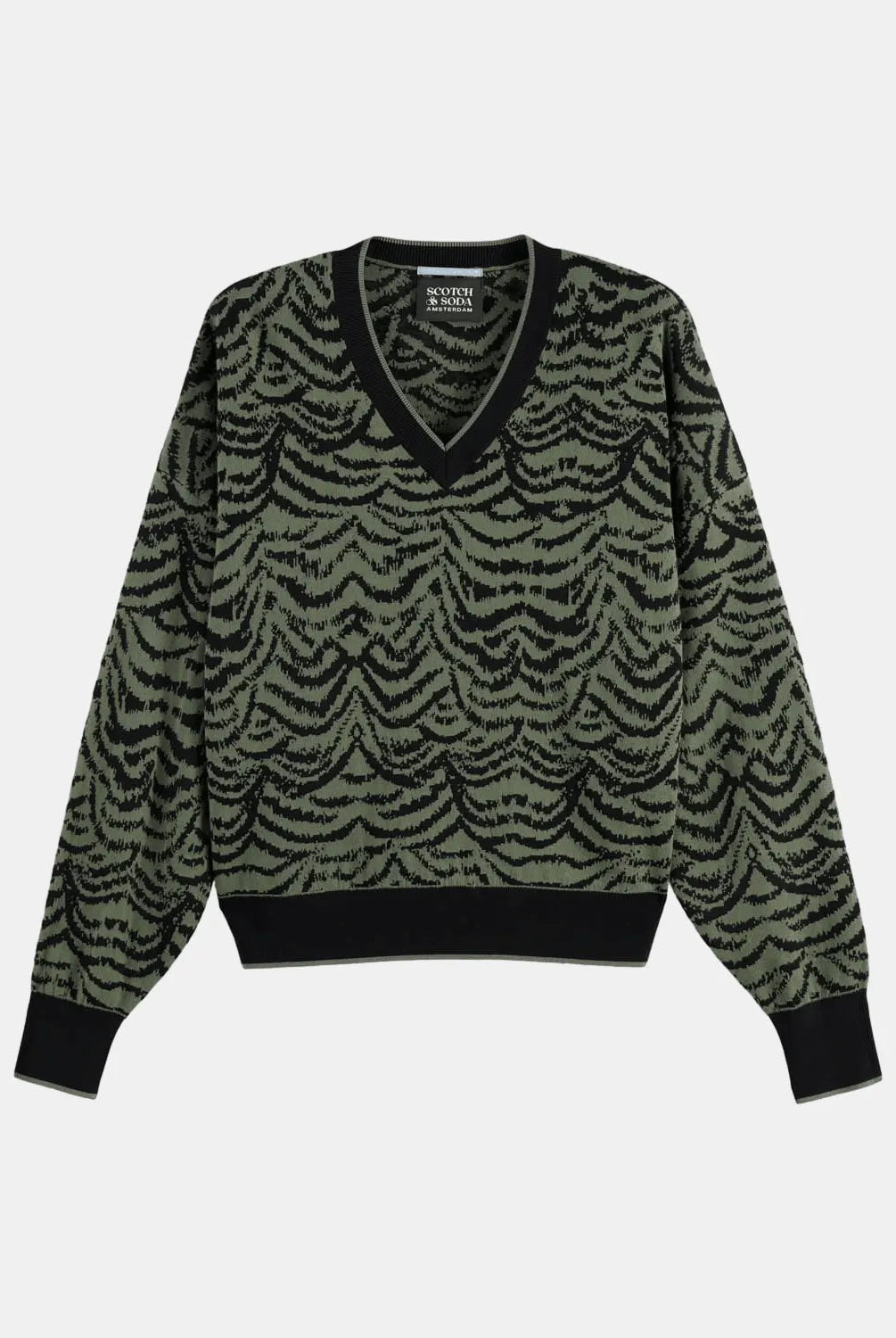 Jacquard V Neck Pullover Image 3 - Scotch & Soda