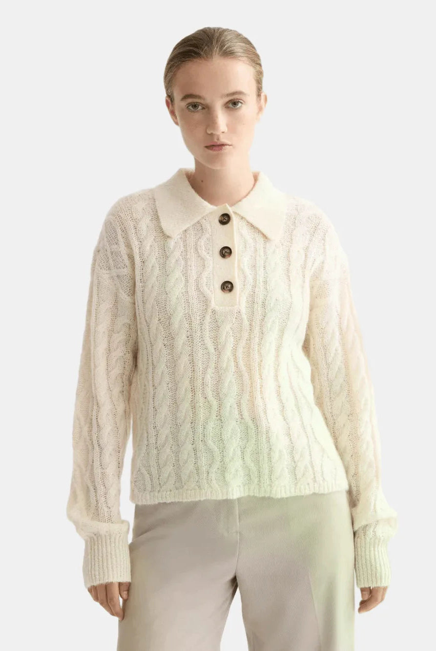 cable-stitch-polo-neck-pullover side view by Scotch & Soda