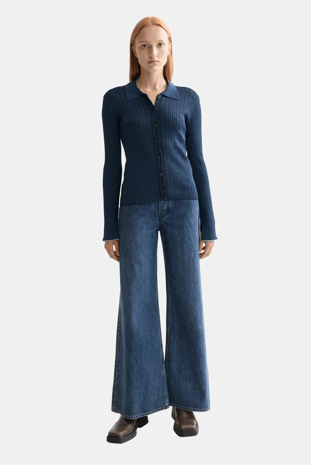 Metallic Skinny Rib Fitted Cardigan - Scotch & Soda