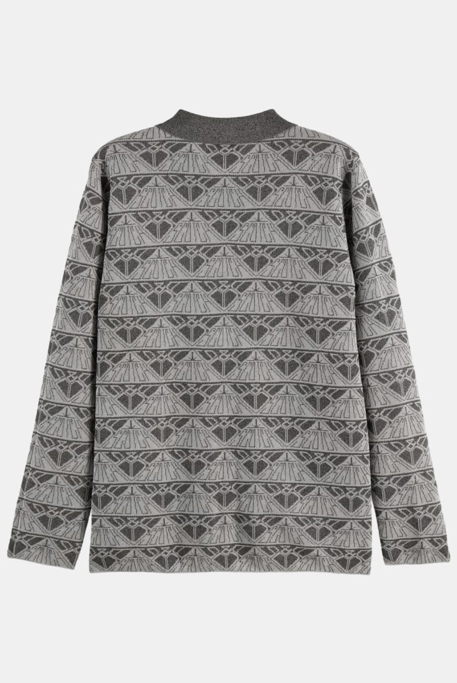 jacquard-knitted-jacket back view by Scotch & Soda