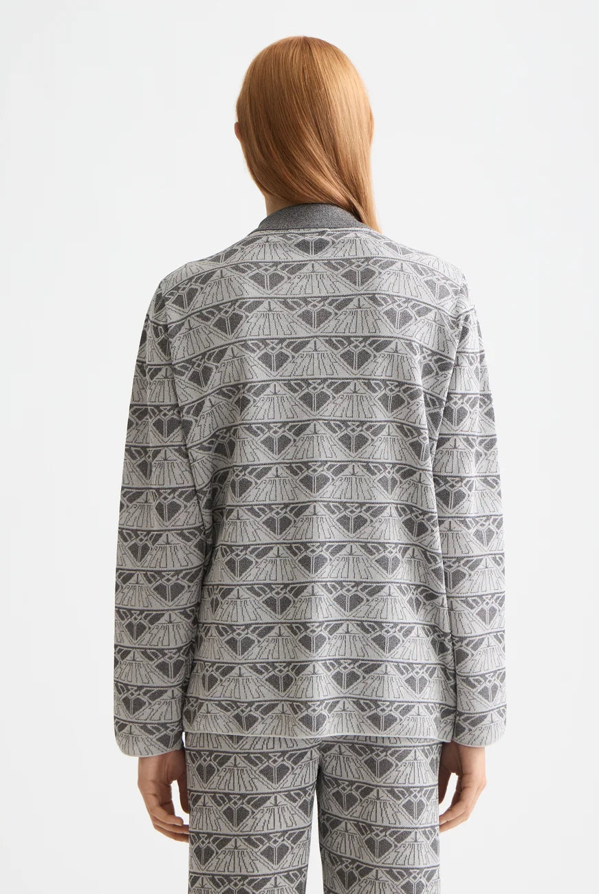 Jacquard Knitted Jacket detail shot showing fabric and craftsmanship by Scotch & Soda