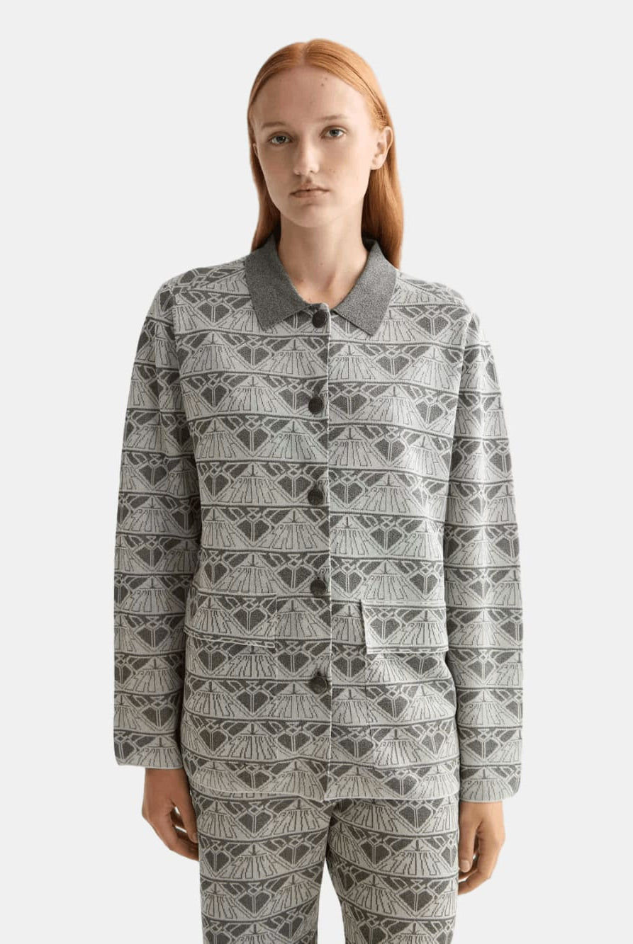 jacquard-knitted-jacket side view by Scotch & Soda