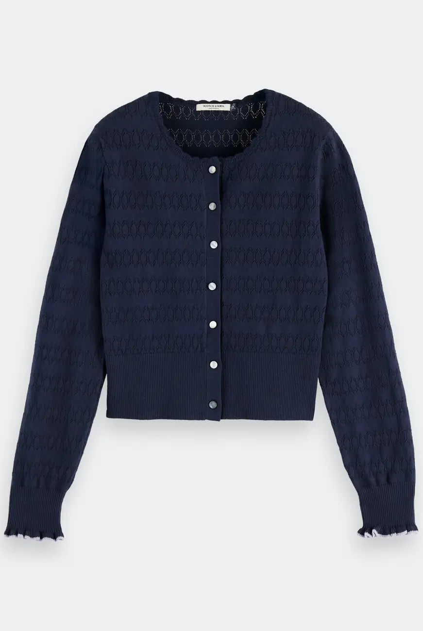 Knitted Cardigan flat lay front view by Scotch & Soda