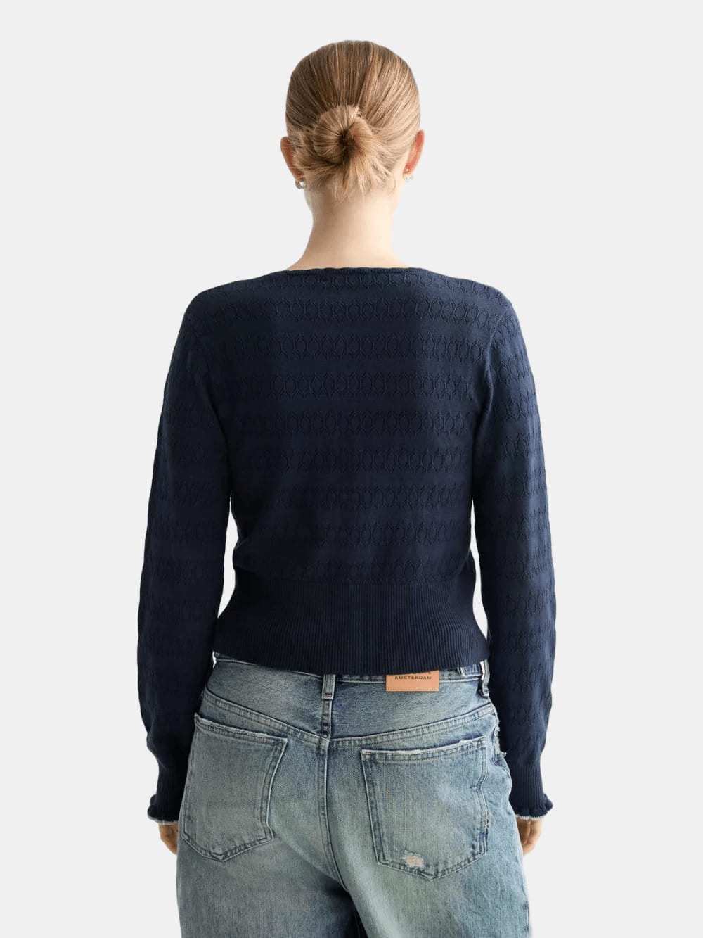 pointelle-knitted-cardigan detail shot by Scotch & Soda