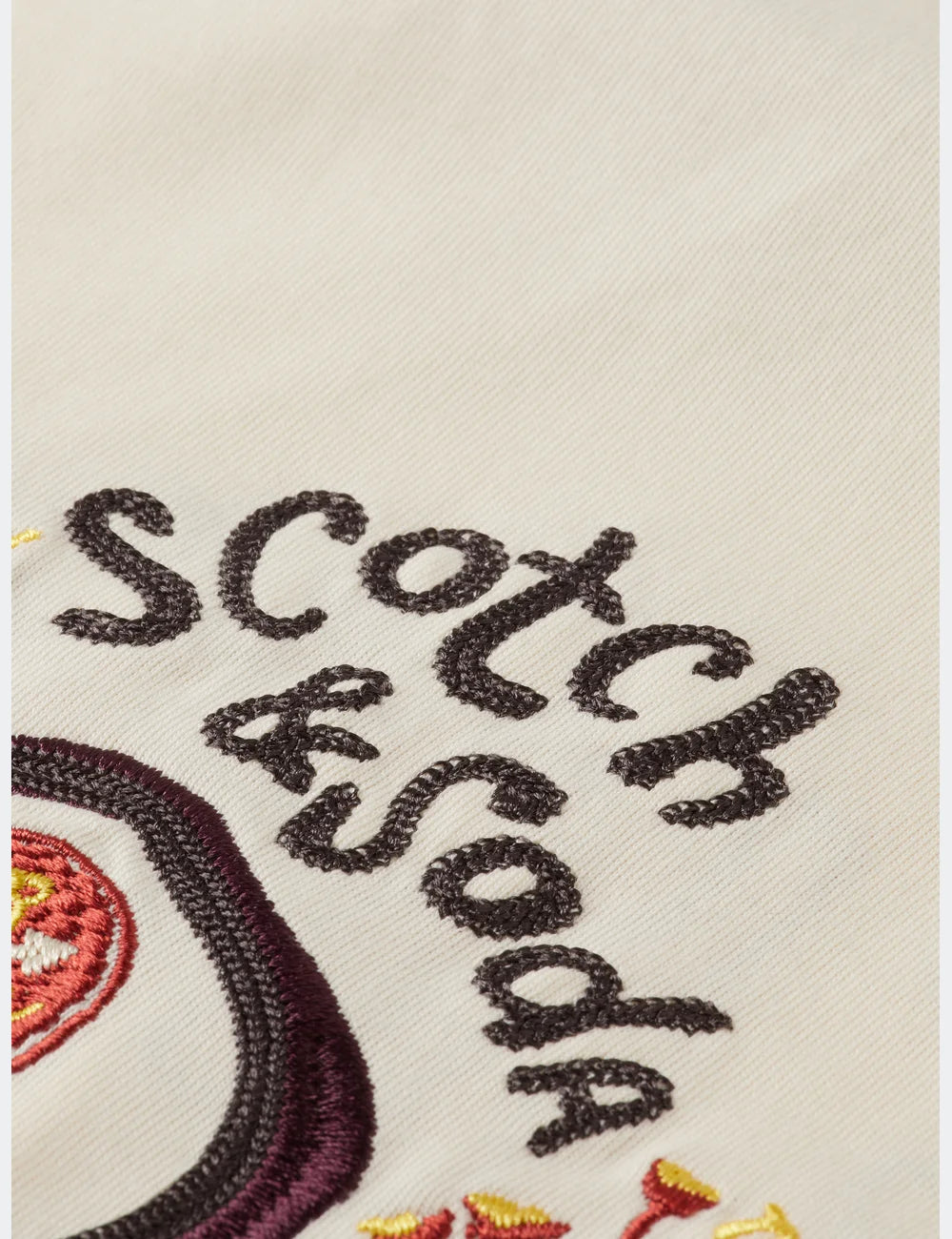 The 40th Anniversary Washed Artwork Regular Fit T-shirt detail shot of fabric and craftsmanship by Scotch & Soda