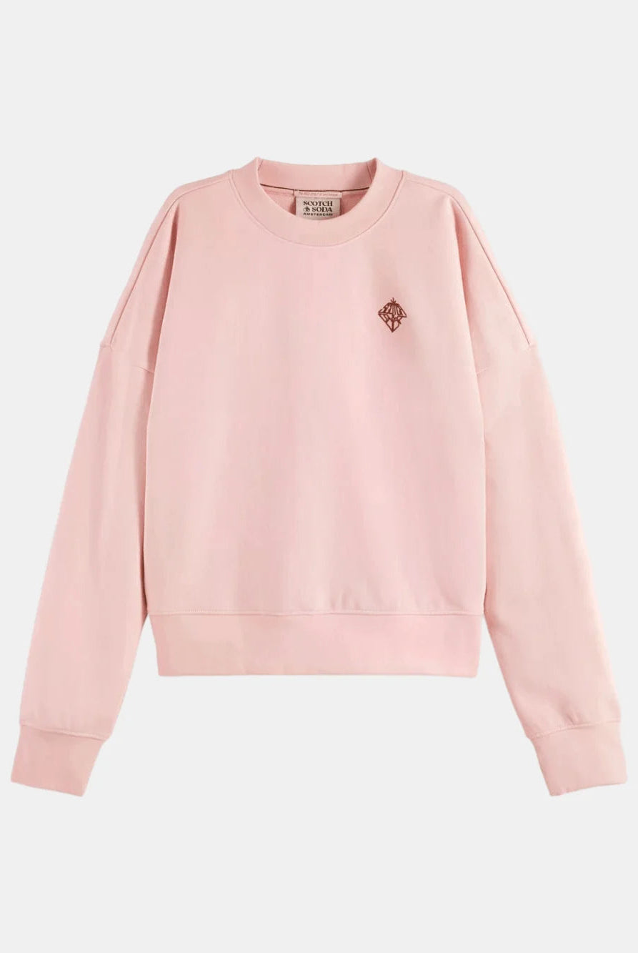 embroidered-logo-relaxed-fit-sweatshirt-1 back view by Scotch & Soda