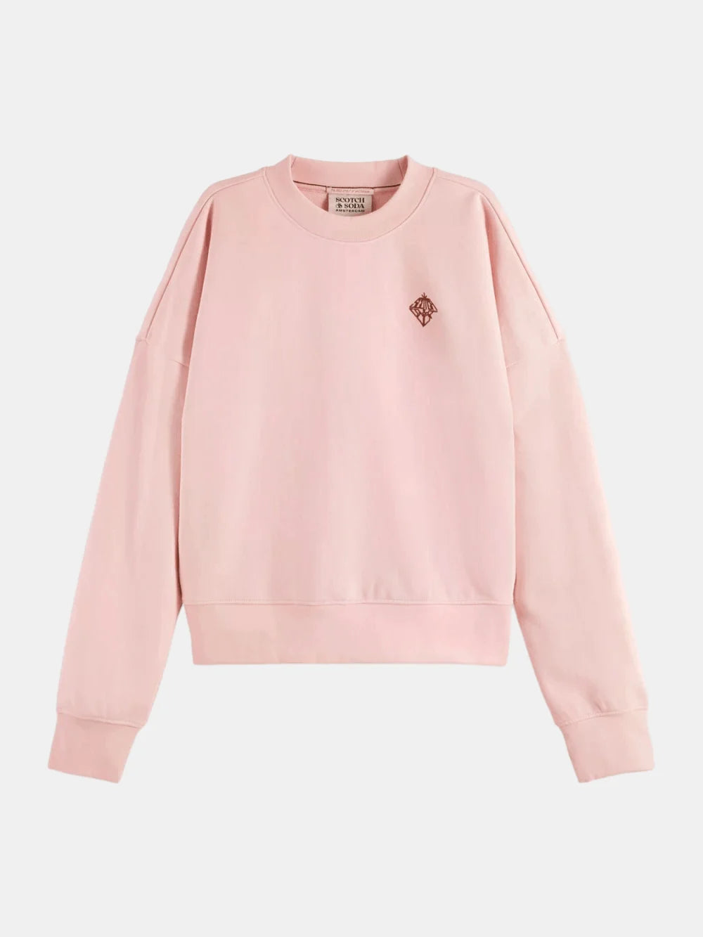 embroidered-logo-relaxed-fit-sweatshirt-1 back view by Scotch & Soda